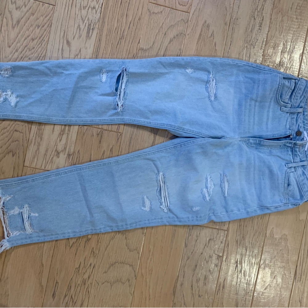 Flying Monkey Light Blue High Rise Distressed Jeans